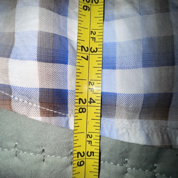 Robert Graham men's Shirt Blue Brown Plaid Flip Cuff w logo size Large. EUC - Picture 6 of 14